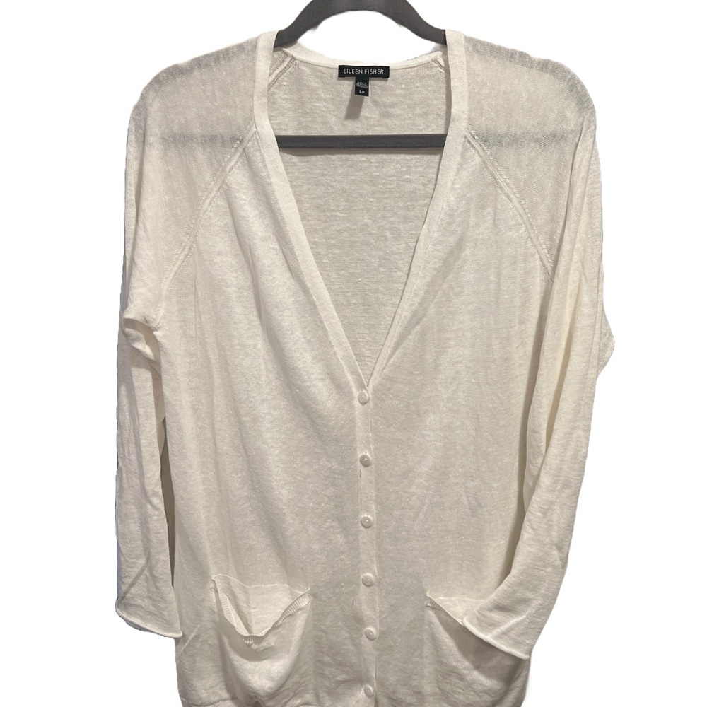 Eileen Fisher Women's Linen/Cotton Cardigan Sweater